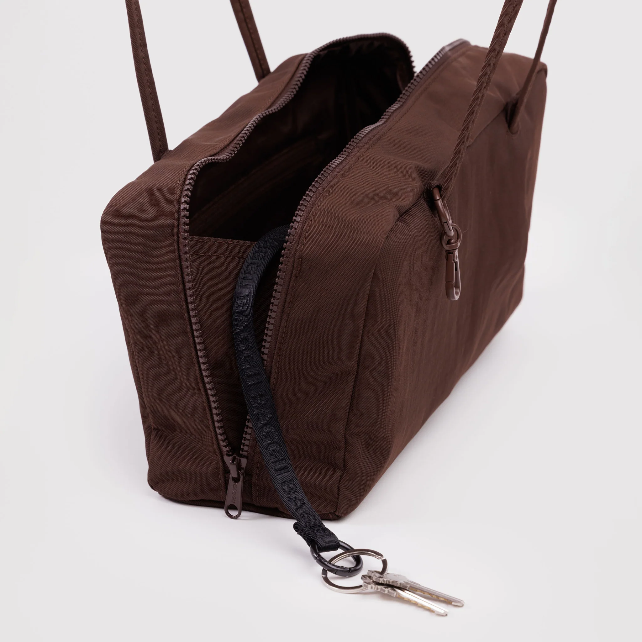 Nylon Bowler Bag: Coffee - Image 3