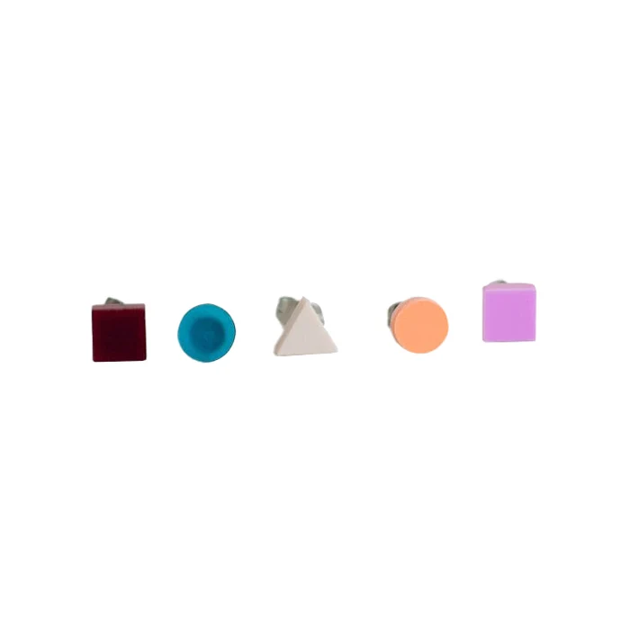 Basic Mini Tropical Magenta Palette Stud Earrings Set