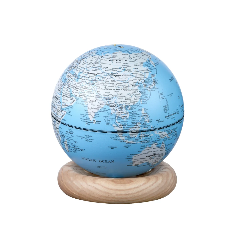 Mini Atlas Globe in White Ash
