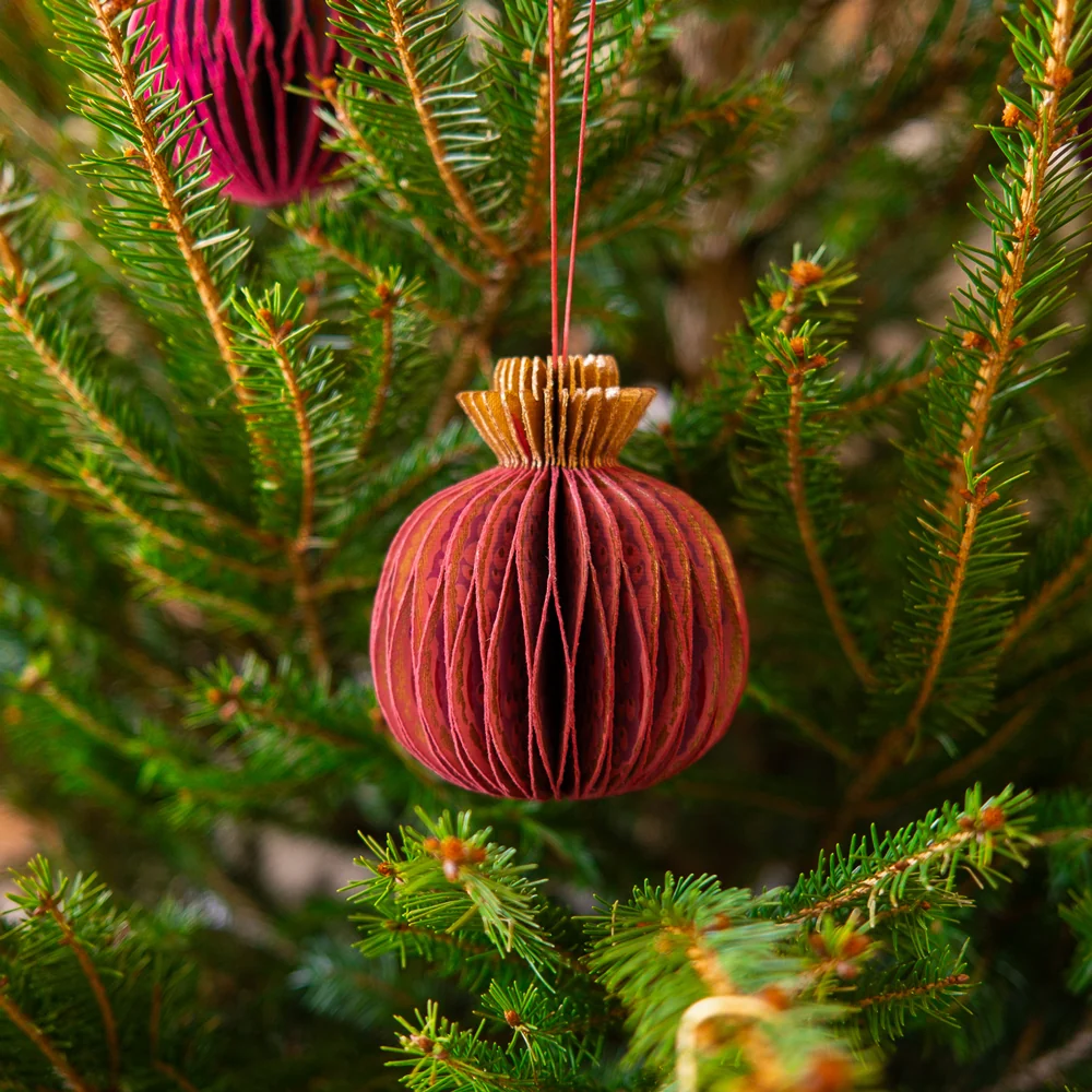 Pomegranate Honeycomb Paper Ornament - Image 2