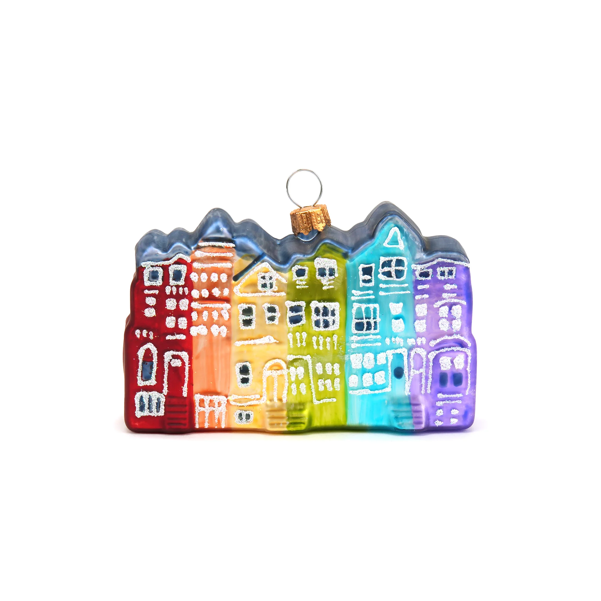 Rainbow Victorians Glass Ornament