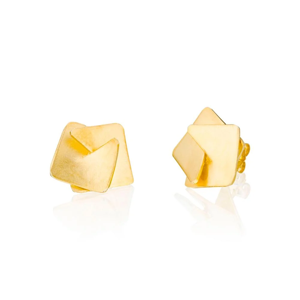 Ravit Kaplan: Gold Origami Fold Studs