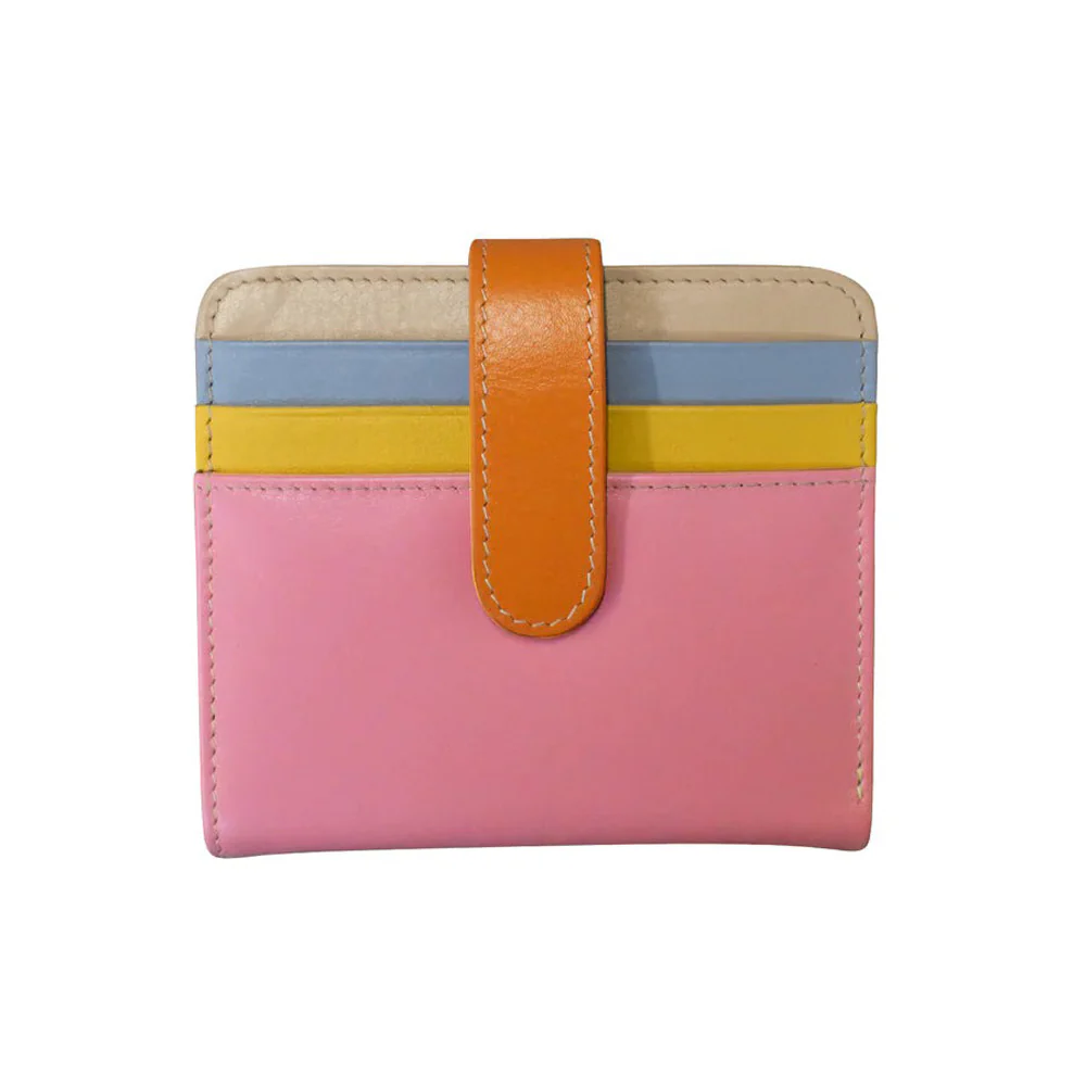 Snap Bifold Wallet: Pink Rainbow