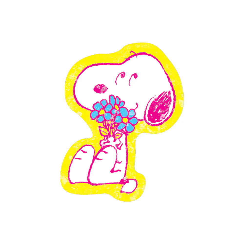 Snoopy with Bouquet Sticker