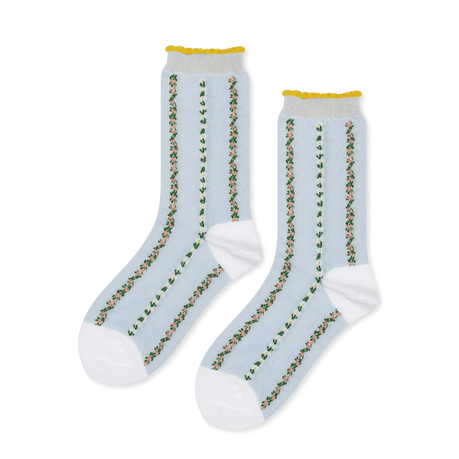 Louelle Sheer Periwinkle Crew Socks